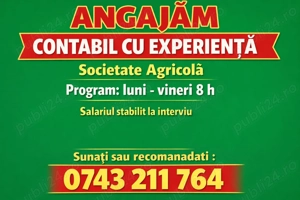 Contabil cu Experienta- societate agricola