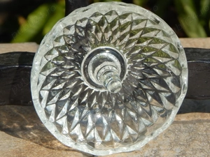 Vas cristal circular tip bomboniera diametru 8.5 cm uzat