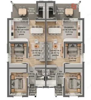 Duplex de vanzare 3 camere + pod mansardabil - Mosnita Veche - imagine 2