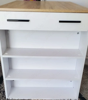 Masă nouă de bucătărie cu rafturi și sertar - imagine 3