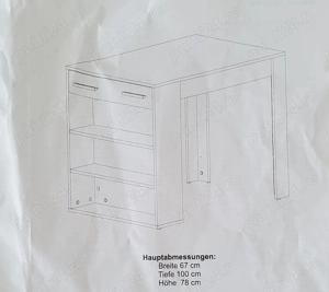 Masă nouă de bucătărie cu rafturi și sertar - imagine 5