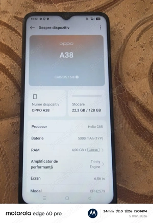 vând telefon mobil Oppo A38 în stare foarte bună 