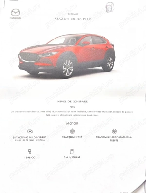 Vand Mazda CX-30 PLUS cutie automata rosu crystal soul + SOUND PACK (sistem BOSE) - imagine 5