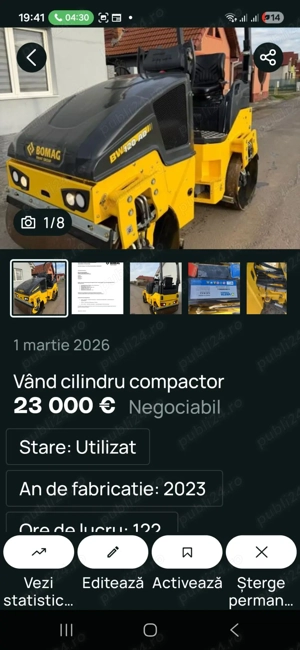 Vând cilindru compactor Bomag
