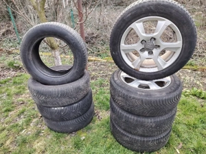 ocazie vind 8 pneuri auto, din care 4 cu jante de aluminiu 