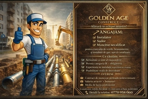 Angajam instalator - sudor - muncitor necalificat