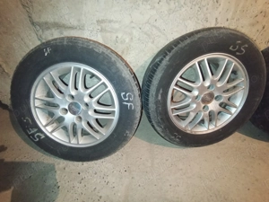 Vând 4 jante Aliaj R15 în 16 spițe echipate cu anvelope de Vară 195/65/R15, prindere 4X108.  - imagine 2