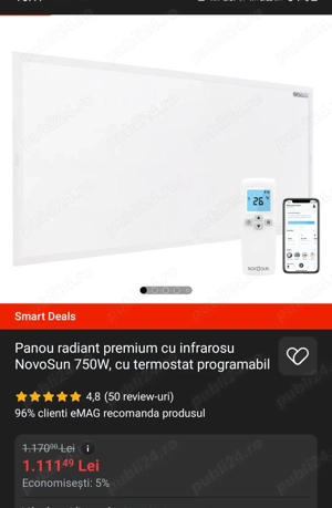 Panou radiant cu infraroșu NOVOSUN