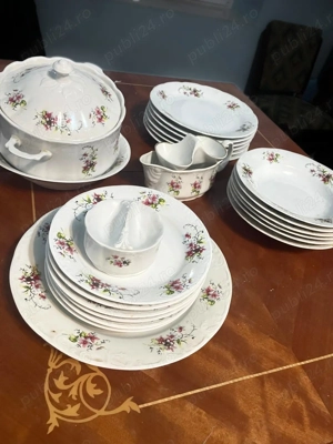 Set complet de vase din portelan cu model Floral X6 persoane+servire