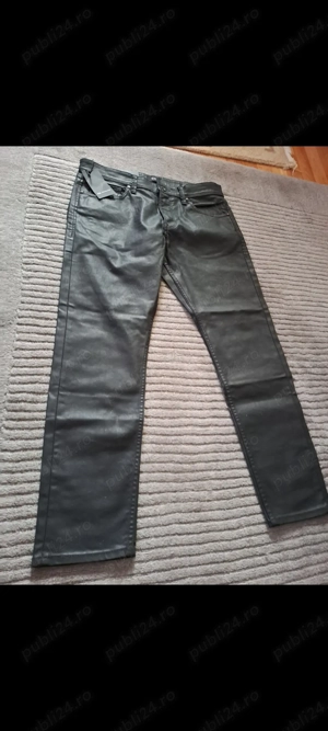 Blugi C&A ceruiti,efect piele