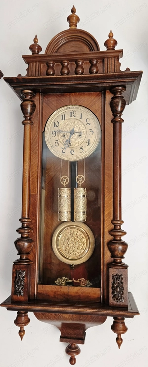 Ceas de perete cu pendul si 2 greutati 1896