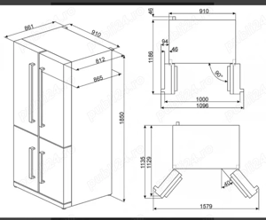 Frigider Side by Side cu 4 usi Smeg FQ75XPED, 90 cm, inox, No Frost, clasa A+, Multizone