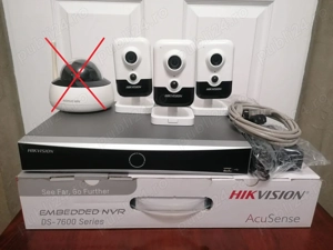 Kit NVR Hikvision, 3 camere IP si UPS