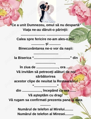 Modele de invitați Nunta și Botez 