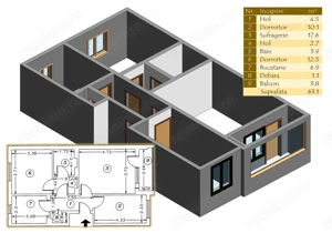 Ultracentral 3 camere, etaj 2 - Turnu Magurele - imagine 2