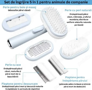 Perie profesională 5-în-1 pentru câini și pisici - imagine 2