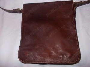 Borseta barbat piele naturala bivol vita vaca vitel geanta medie 29cm,Italia,vintage,curea reglabila