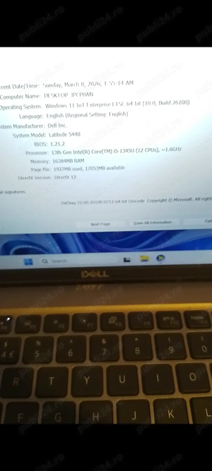 Laptop funcțional,Dell i5 generația 13,stare f buna,16 g ram,ssd,w11