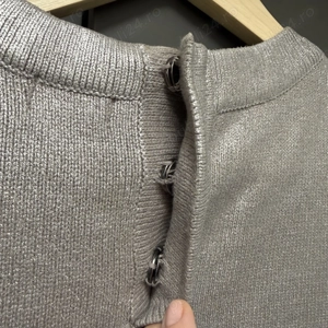 Bluză H&M cu mânecă scurtă, argintiu metalizat, mărimea 34 - imagine 5