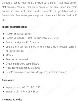 Carucior gemeni marca Lorelli