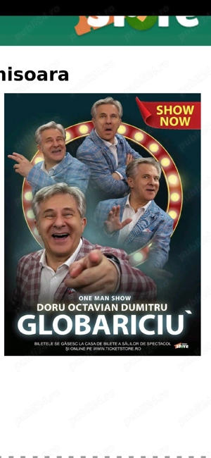 2 bilete Doru Octavian Dumitru - GLOBARICIU - Timisoara