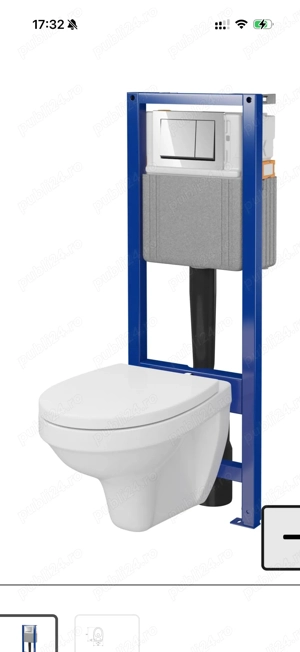 Vând set complet baie compus din vas wc+rezervor încastrat, bideu și lavoar. Totul la 1000 lei