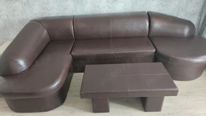 Canapea extensibila și masă piele