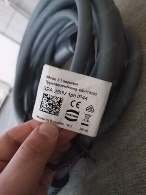 Cablu încărcare mașini electrice EV Type 2 - Type 2, Harting 32A, 5m - imagine 3