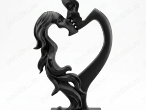 Sculptura Decorativa The Loving Couple   Compozit Carbon