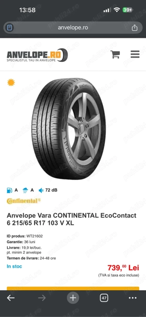 Cauciucuri Continental EcoContact6 215/65R17 V XL DOT 0525  - imagine 5