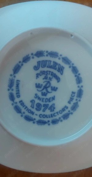 Farfurie De Colectie Serie Limitata Rörstrand Suedia - Craciun - Anul 1974 - imagine 4