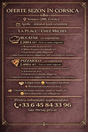 Posturi sezoniere Franța   Corsica 