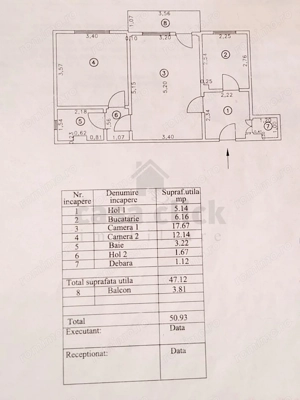 Apartament 2 camere Micro 17, de renovat total   etaj 2, geam la baie.