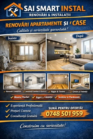 Instalații sanitare, finisaje interioare 