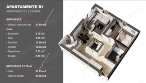 Apartament Nou 2 Camere | Parcul Terra- Dumbravita - imagine 3
