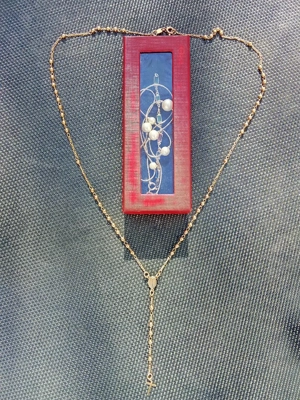 lanț dama suflat in aur și brățară si rozar 