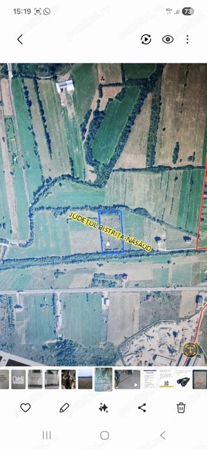 Teren de vanzare la iesire din localitatea Livezile,spre Rusu Bargaului. 