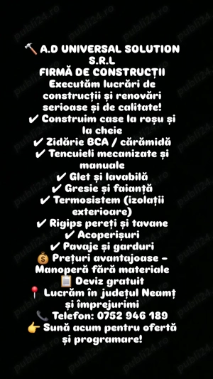 Pentru oferte sunati la numarul de telefon 