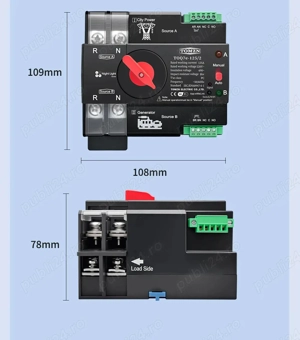 ATS Comutator automat manual panouri fotovoltaice Generator WIFI 125A - imagine 2