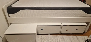 Pat Ikea 90 cm cu 3 sertare   noptiere