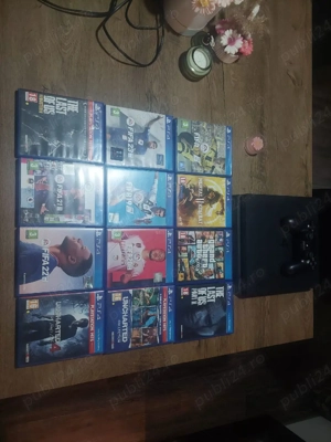 Vand Ps4 Slim, folosit, stare buna + jocurile din imagine