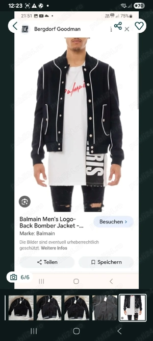 Geaca Zara colegiu de lână,model Balmain - imagine 3