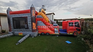 Tobogan castel gonflabil masina de pompieri - imagine 2