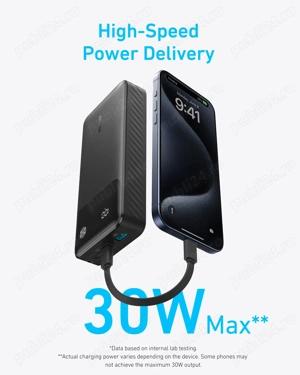 Baterie externa Anker Acumulator extern PowerCore 20000 mAh, 30W - imagine 2
