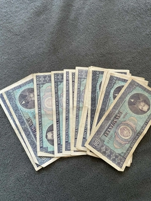 Bancnote vechi de 100 lei utilizate