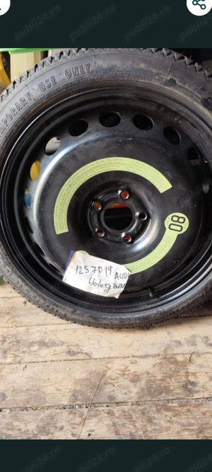 Rezervă slim 5x112, 125 70 R19, 66,6mm, gama vag, Audi , Volkswagen,Scoda, Mercedes. - imagine 5