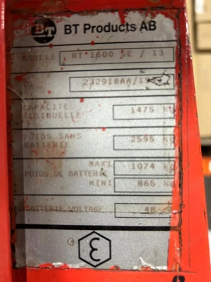 Stivuitor electric ridicare 1,6 t  - imagine 5