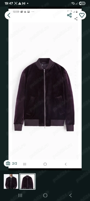 Geaca Zara bomber din catifea