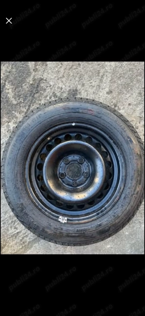 Vând roata de rezerva Mercedes , janta din tabla , anvelopa noua Continental 195/65R15 , 250 lei - imagine 2