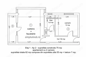 Ultracentral Mantuleasa Universiate 2 Camere - imagine 3